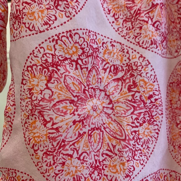 Calypso St. Barth Target Printed Silk Popover Top - Picture 6 of 6